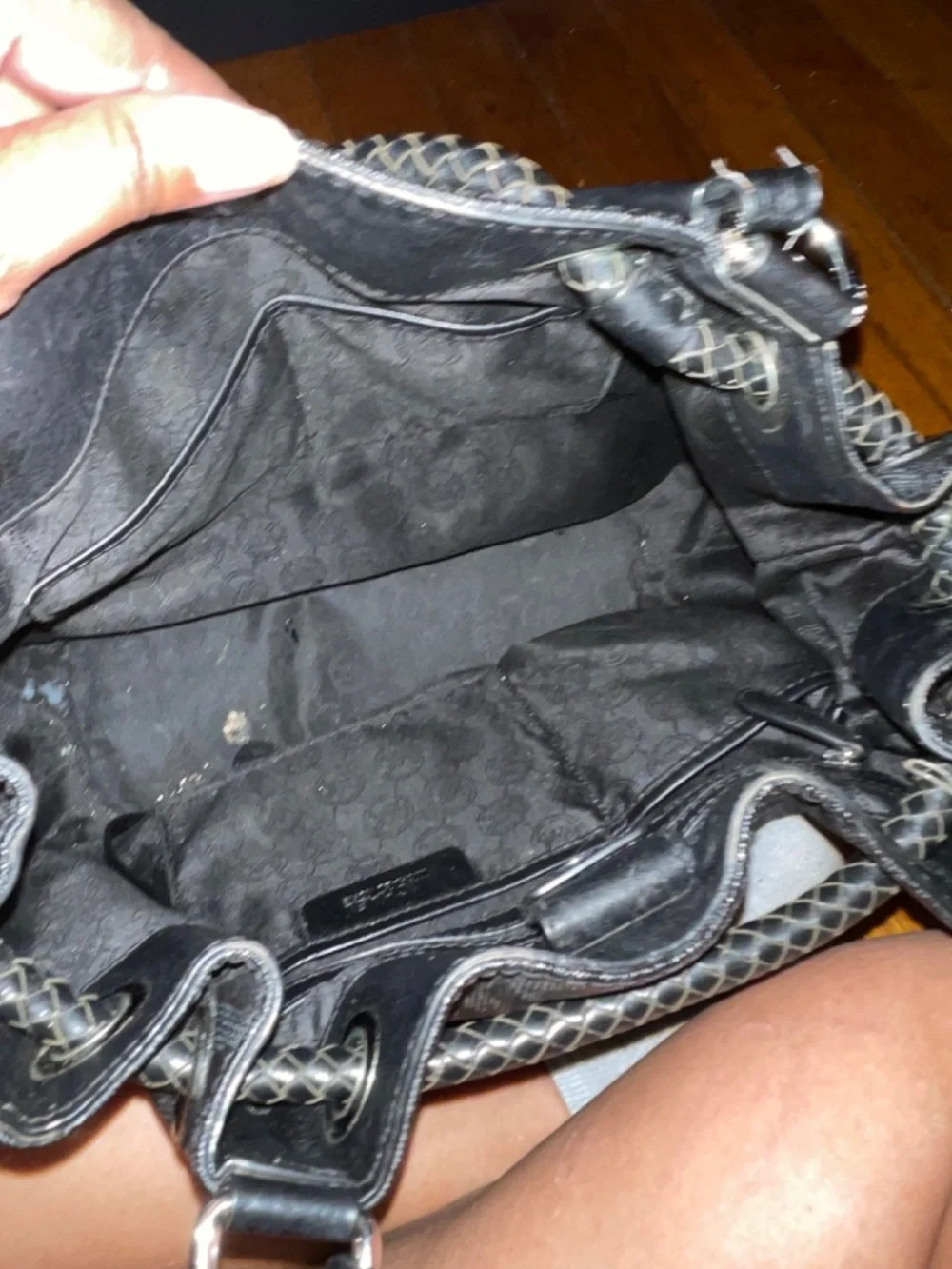 Michael Kors Black Drawstring Tassel Cinch Shoulder Bag.
